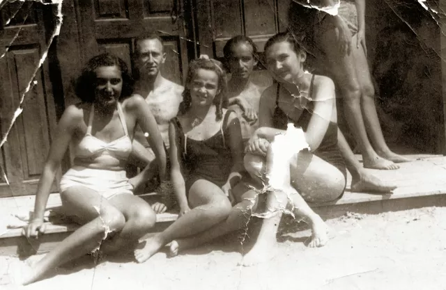 Ruth Greif with family and friends