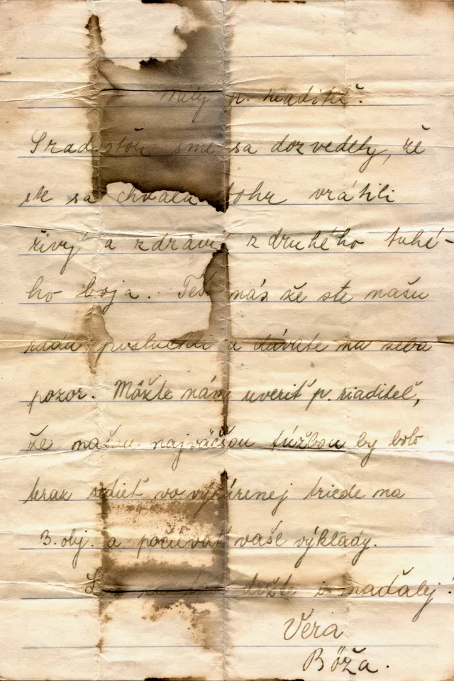 Letter from Alexander Bachnar's students