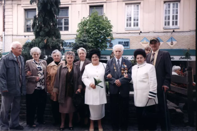 Mesko Nikolai with members of the Mukachevo Seniors Club Mesko Nikolai with members of the Mukachevo Seniors Club