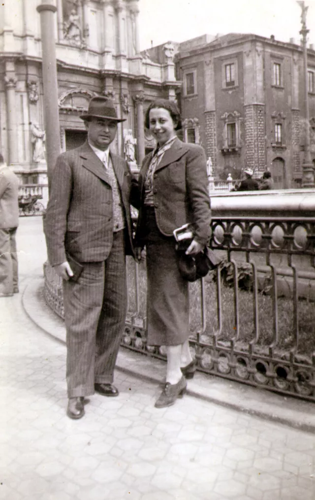 Magdalena Berger's father David Grossberger with his second wife Joli in Venice