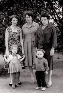 Dina Kuremaa with her sisters strolling with their children Dina Kuremaa with her sisters strolling with their children